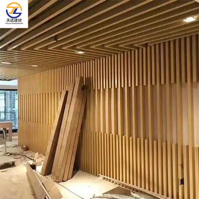 Square Tube Linear Suspension Metal Aluminum Ceiling Decoration Fireproof