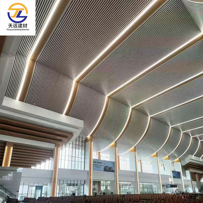 Steel Interior PVDF Aluminium Cladding Tiles 1200mm Perforated Metal Ceiling