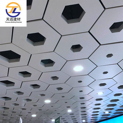 Slat False Aluminium Honeycomb Board For Office Wood Grain Drop Ceiling Tiles 0.8mm