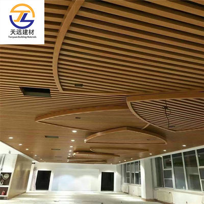 Slat False Aluminium Honeycomb Board For Office Wood Grain Drop Ceiling Tiles 0.8mm
