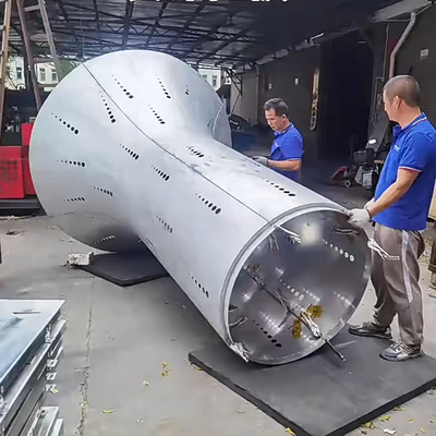 White Flared Aluminum Column Cladding (2.5mm) - Widely Used in Malls & Hotels | Customizable with Perforation & Engraving