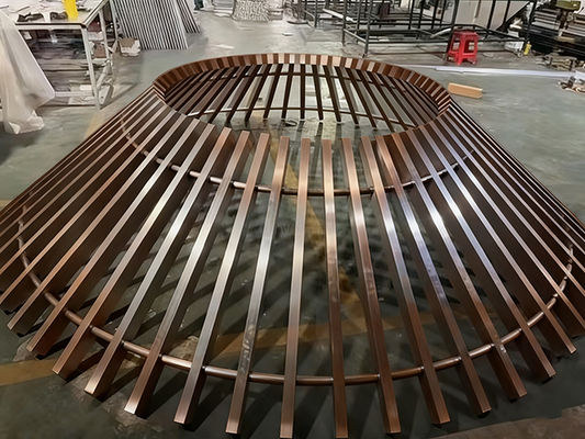 50*100 Wood-Grain Aluminum Square Tube: 1.2-2.0mm wall, wood-look, corrosion/moisture-resistant, light/strong—mall/hotel/office decor.