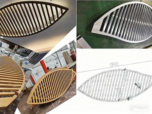 50*100 Wood-Grain Aluminum Square Tube: 1.2-2.0mm wall, wood-look, corrosion/moisture-resistant, light/strong—mall/hotel/office decor.