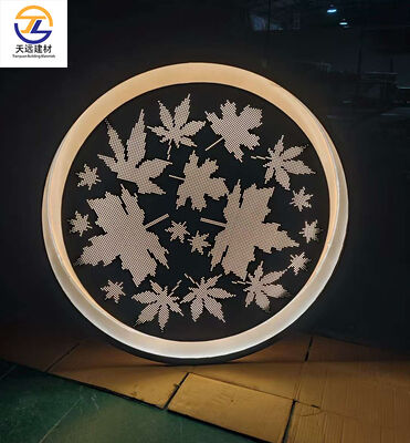 3.0mm Rose Gold Round Aluminum Single Panel Light Box with Maple Leaf Pattern