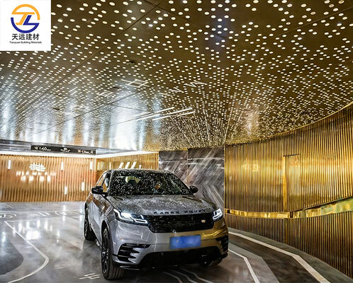 2.0-2.5mm Carved Aluminum Panels (Rose Gold/Wood Grain Finish) for Ceilings