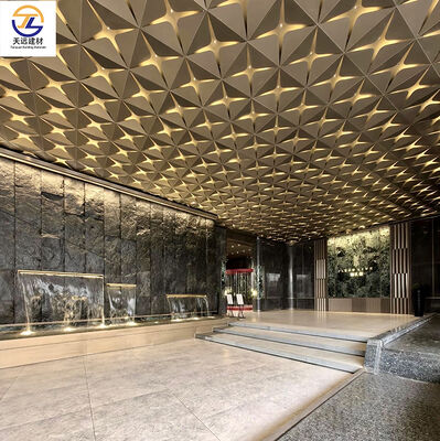 3.0mm Fluorocarbon-Coated Bronze Aluminum Ceiling Panels for Hotel Entrances