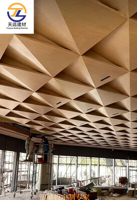 2.5mm Triangular Wood Grain Aluminum Veneer – Top Pick for Lobby Ceilings