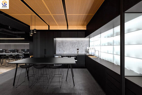 Whether for indoor ceilings or outdoor curtain walls, 2.5-3.0mm perforated aluminum veneer with PVDF coating is highly recommended.