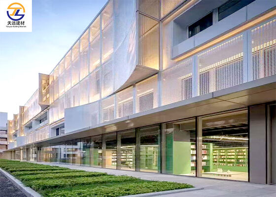 Shaped Perforated PVDF/Powder-Coated Carved Hollowed-Out Aluminum Panels – Dry-Hung Exterior Curtain Wall