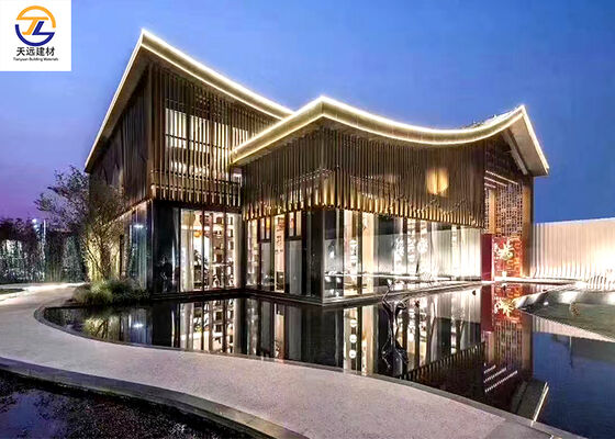 Customized Artistic Shaped Aluminum Alloy Square Tube Feature Wall Wave & Curved Aluminum Square Tube Ceiling