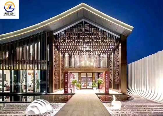 Shaped Wood Grain Wave Aluminum Square Tubes - Bent & Powder-Coated