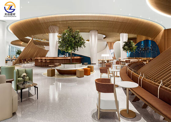 Custom Curved Aluminum Ceiling Grilles for Modern Bakery & Commercial Spaces - Tianyuan Building Materials