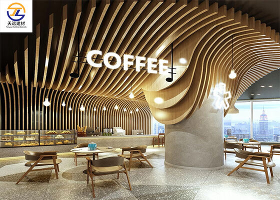 Custom Wavy Aluminum Ceiling Panels | Factory Direct for Commercial Coffee Shop Design