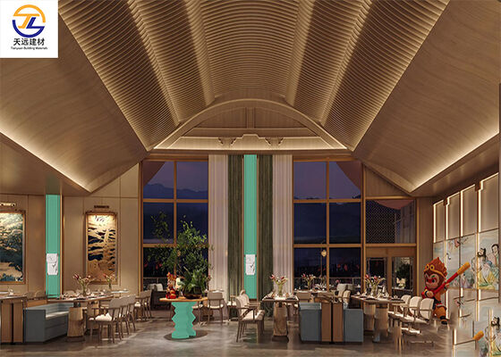 Custom Curved Aluminum Ceiling Panels for Luxury Restaurant & Resort Interior Design