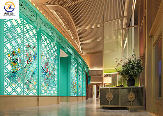 Custom Curved Aluminum Ceiling Panels for Luxury Restaurant & Resort Interior Design