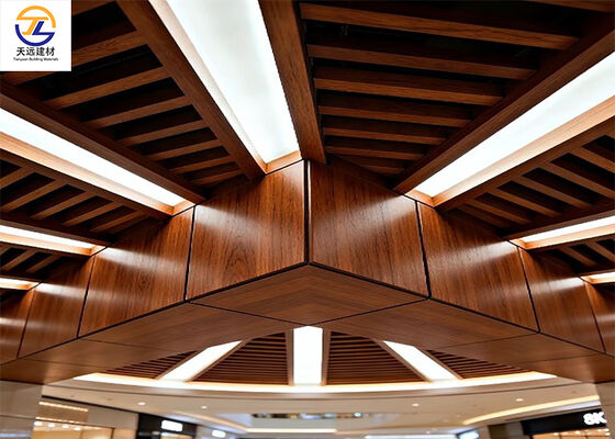 Extruded Aluminum Square Tube Ceiling | Curved Linear Baffle for Luxury Lobby