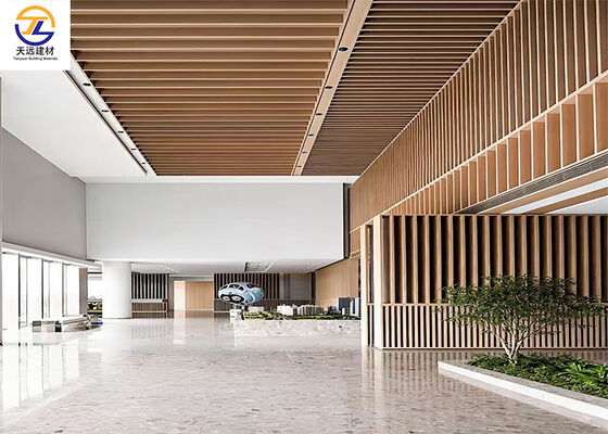 Extruded Aluminum Square Tube Ceiling | Modern Linear Baffle for Commercial Lobbies