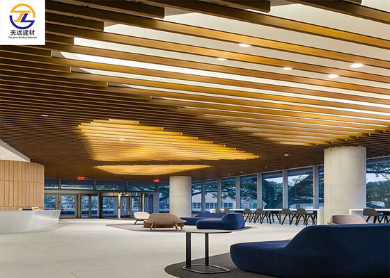 Extruded Aluminum Square Tube Ceiling | Modern Linear Baffle for Commercial Lobbies