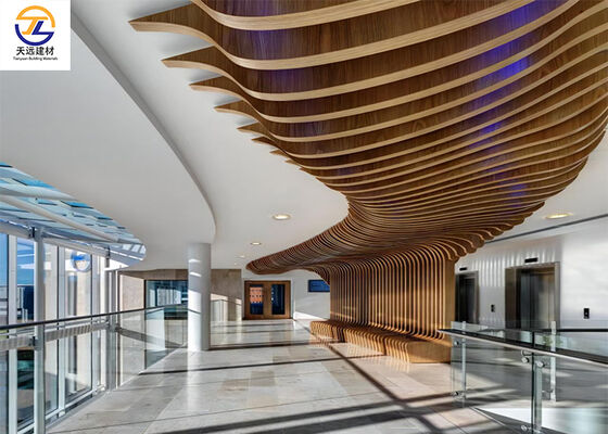 Curved Aluminum Baffle Ceiling | Sculptural Wave Design for Iconic Architecture