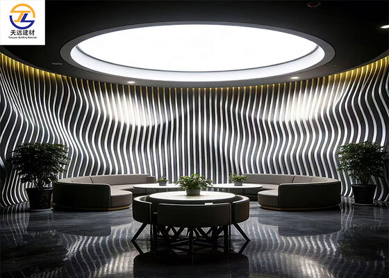urved Aluminum Baffle Wall Cladding | Futuristic Wave Design for Premium Lounge & Lobby