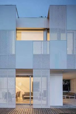 Blue Aluminum Railing C- Shaped Metal Strip Ceiling White Sound Absorption