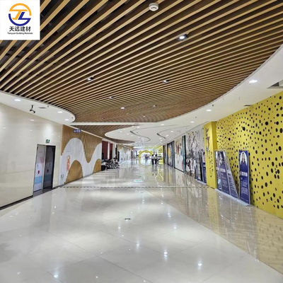 Square Tube Linear Suspension Metal Aluminum Ceiling Decoration Fireproof