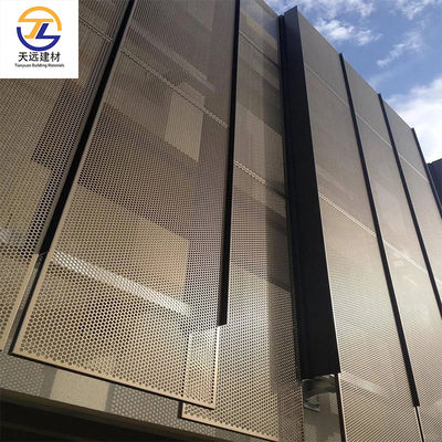 ISO9000 Metal Ceiling System 0.4mm - 0.9mm Aluminium Cladding Facade 300mm