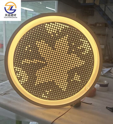 3.0mm Rose Gold Round Aluminium Single Panel Light Box dengan Pola Maple Leaf