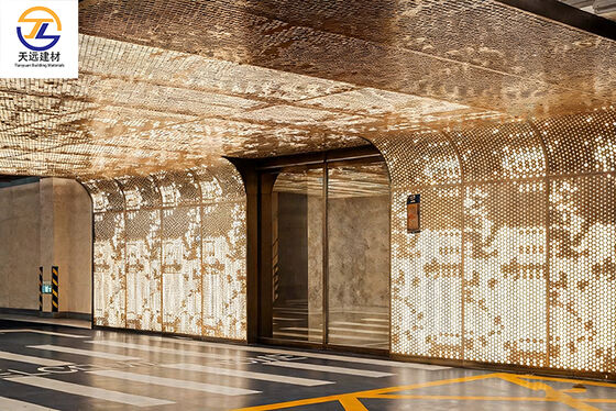2.0-2.5mm Carved Aluminum Panels (Rose Gold/Wood Grain Finish) for Ceilings