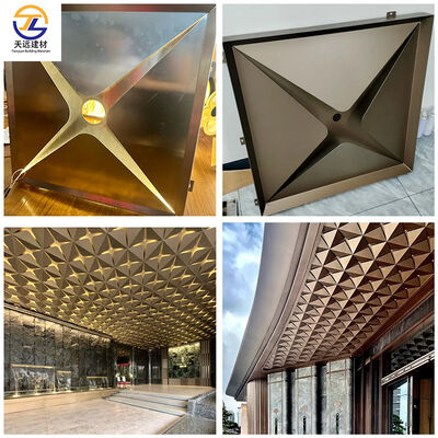 3.0mm Fluorocarbon-Coated Bronze Aluminum Ceiling Panels for Hotel Entrances