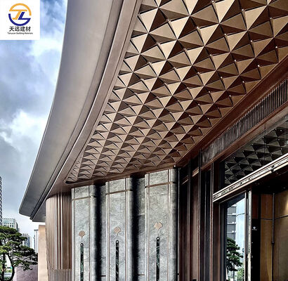 3.0mm Fluorocarbon-Coated Bronze Aluminum Ceiling Panels for Hotel Entrances