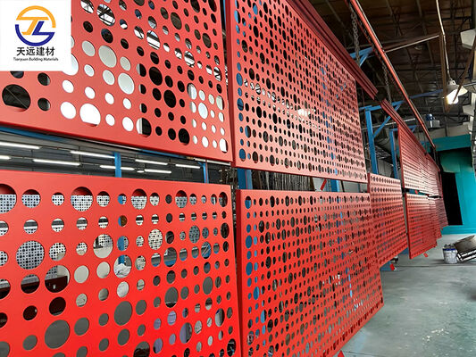 Whether for indoor ceilings or outdoor curtain walls, 2.5-3.0mm perforated aluminum veneer with PVDF coating is highly recommended.