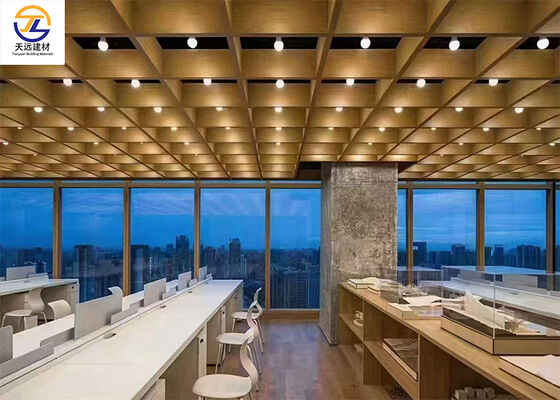 Wood-Grain Large-Format Aluminum Grilles & Square Tubes – Ceiling Solutions for Large Public & Super-High-Rise Spaces