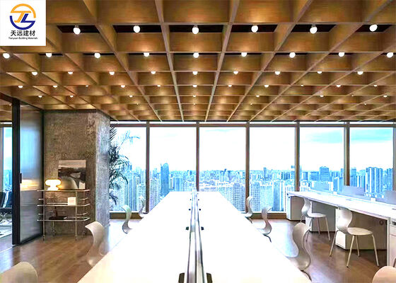 Wood-Grain Large-Format Aluminum Grilles & Square Tubes – Ceiling Solutions for Large Public & Super-High-Rise Spaces
