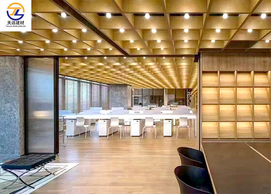 Wood-Grain Large-Format Aluminum Grilles & Square Tubes – Ceiling Solutions for Large Public & Super-High-Rise Spaces