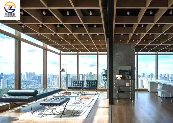 Wood-Grain Large-Format Aluminum Grilles & Square Tubes – Ceiling Solutions for Large Public & Super-High-Rise Spaces