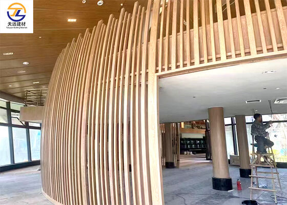 Wood Grain Aluminum Battens for Ceilings, Decorative Aluminum Square Tubes, Spray-Painted & Baked-Enamel Aluminum Battens, Partition Aluminum Battens, Curved Aluminum Batten Profiles