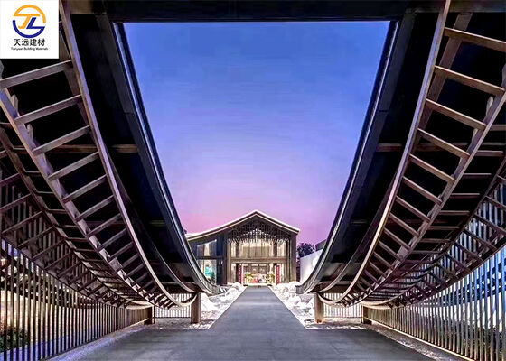 Shaped Wood Grain Wave Aluminum Square Tubes - Bent & Powder-Coated