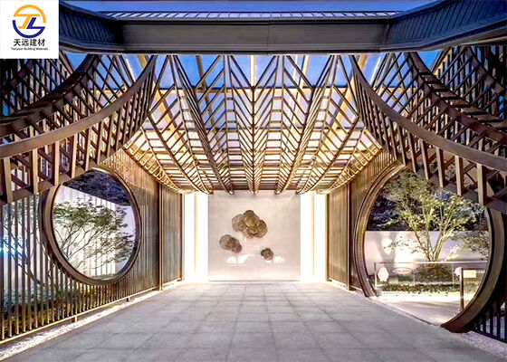 Customized Artistic Shaped Aluminum Alloy Square Tube Feature Wall Wave & Curved Aluminum Square Tube Ceiling