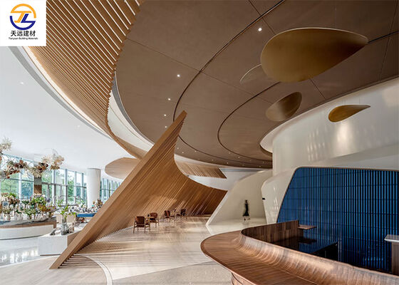 Custom Curved Aluminum Ceiling Grilles for Modern Bakery & Commercial Spaces - Tianyuan Building Materials