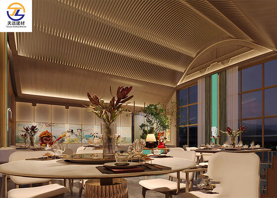 Custom Curved Aluminum Ceiling Panels for Luxury Restaurant & Resort Interior Design