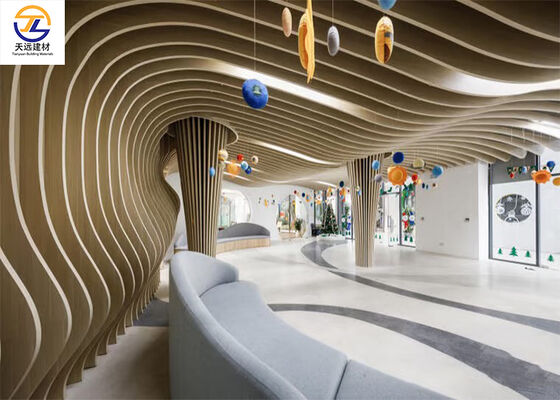 Custom Curved Aluminum Baffle Ceiling | Artistic Wave Design for Creative Spaces